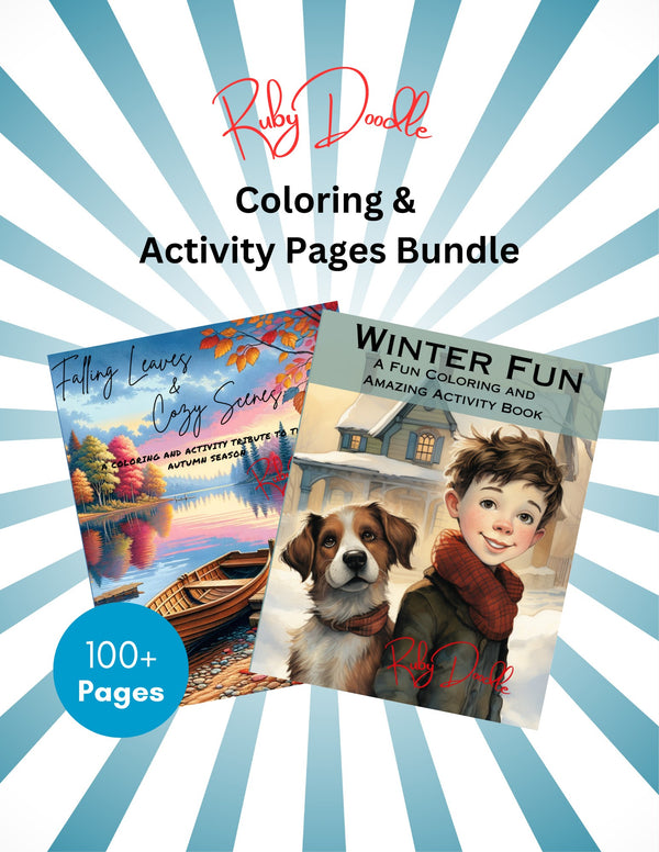 Digital Bundle - Seasonal Coloring & Activity Books: Falling Leaves & Winter Fun