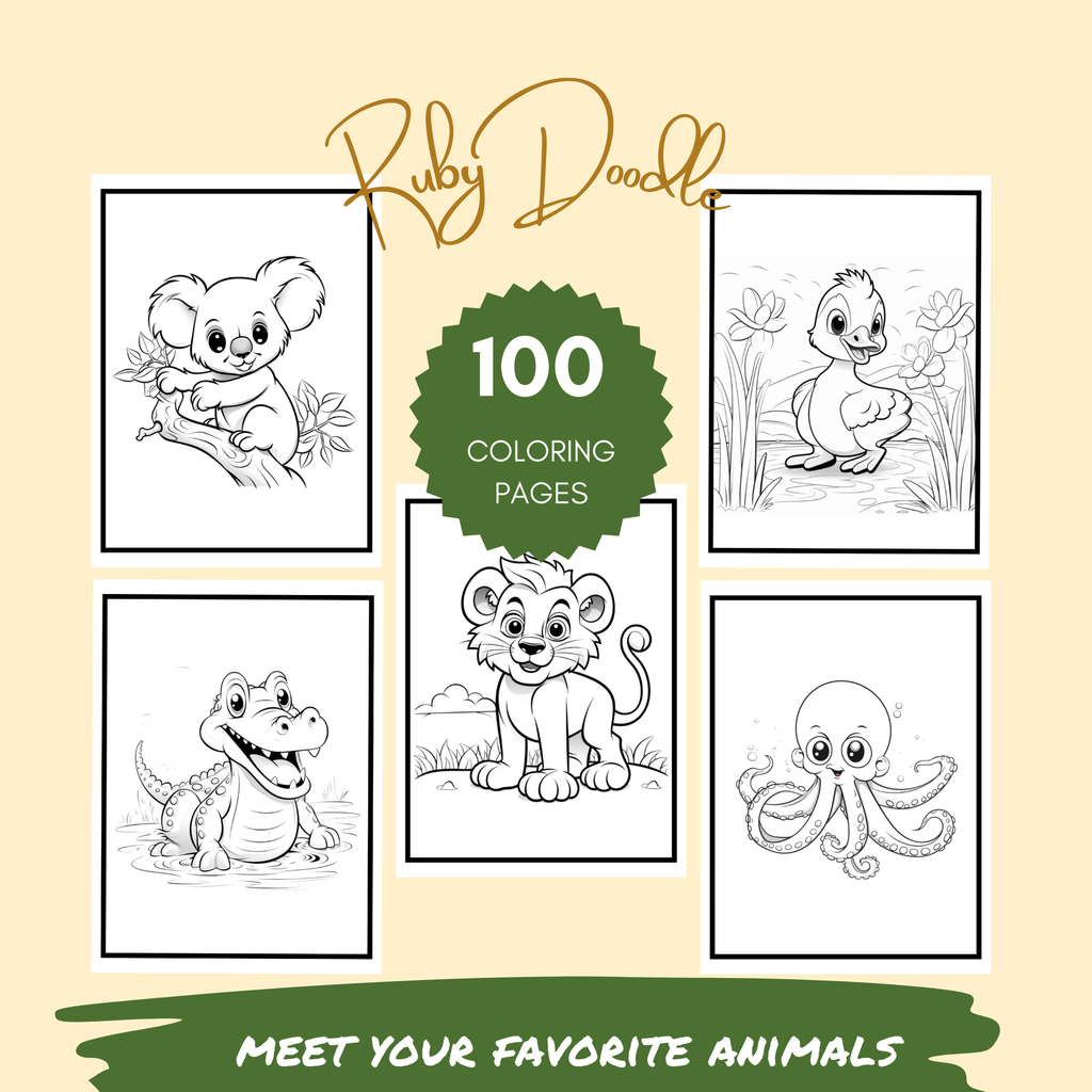 Animal Kingdom Adventures: A Toddler’s Coloring Journey – From Jungle Beasts to Ocean Wonders - Print