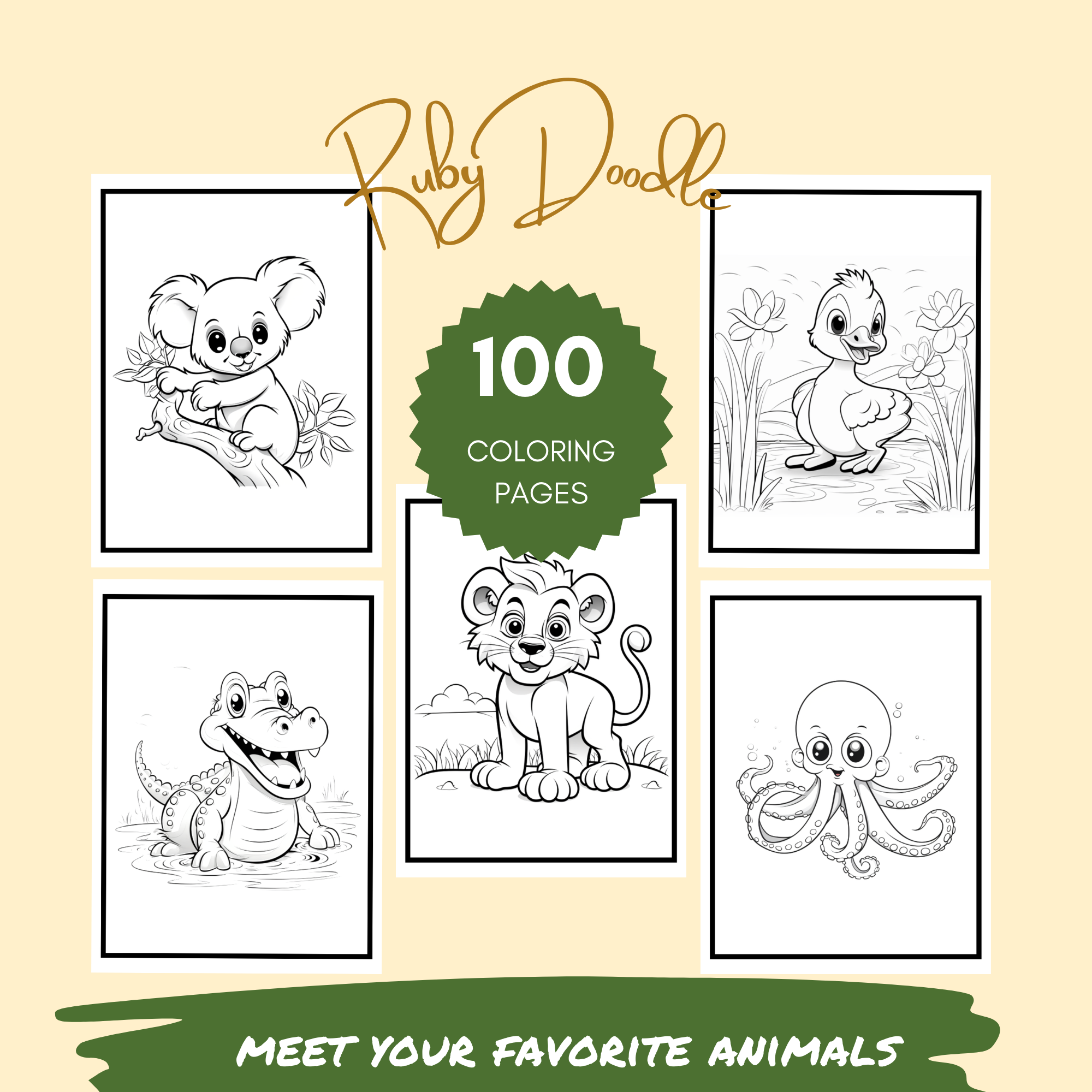 Animal Kingdom Adventures: A Toddler’s Coloring Journey – From Jungle Beasts to Ocean Wonders - Print