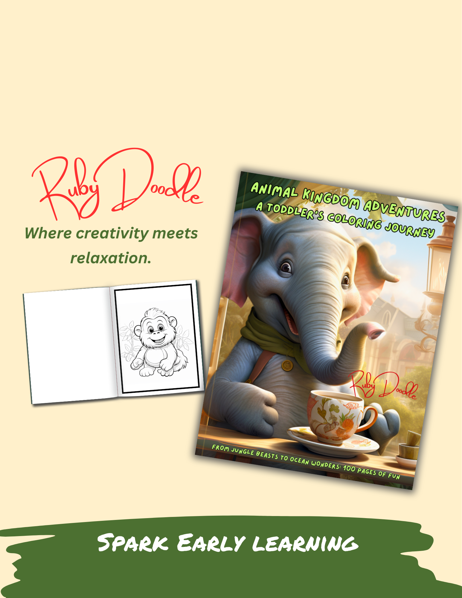 Animal Kingdom Adventures: A Toddler’s Coloring Journey – Digital & Print