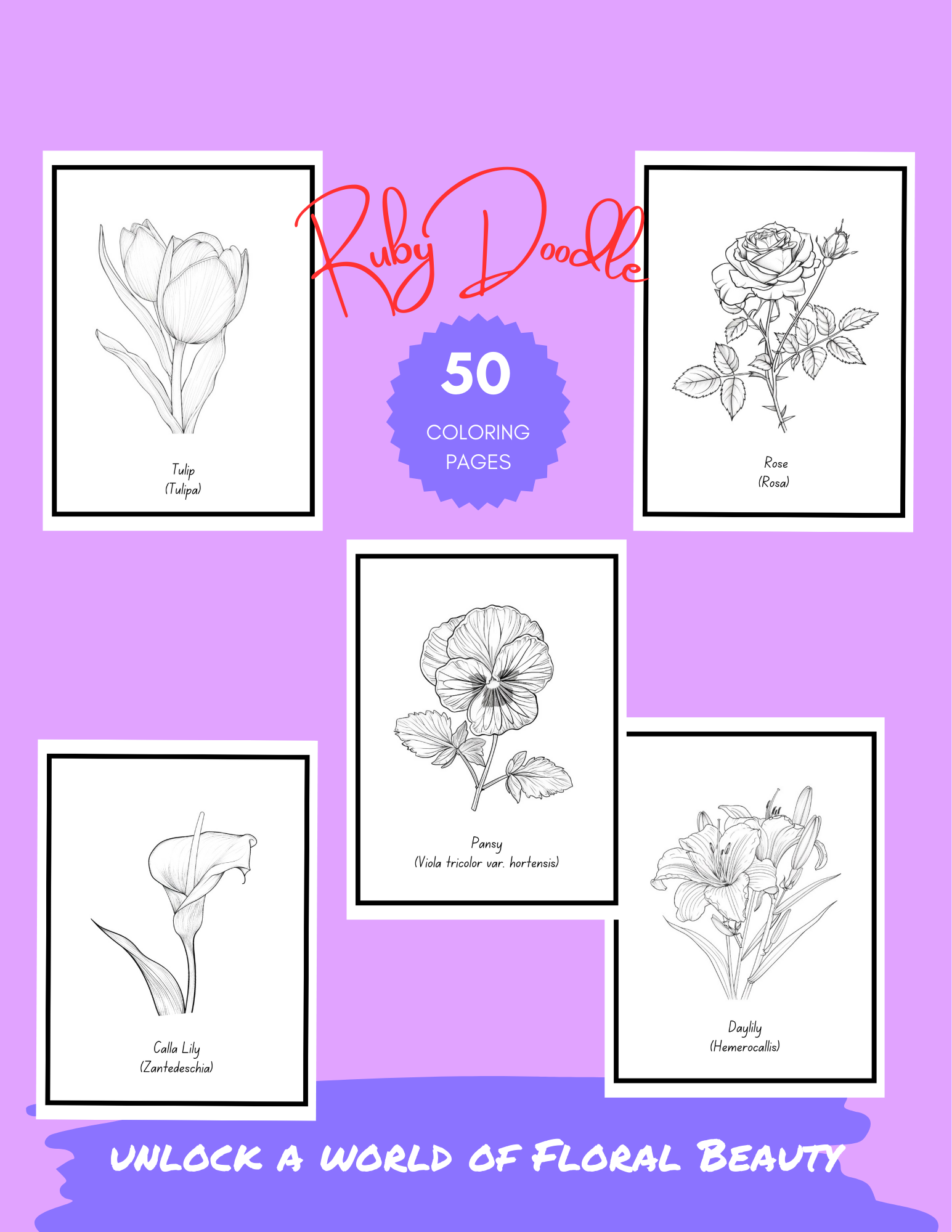 Bold Blooms: Large Print Coloring Book - Digital & Print