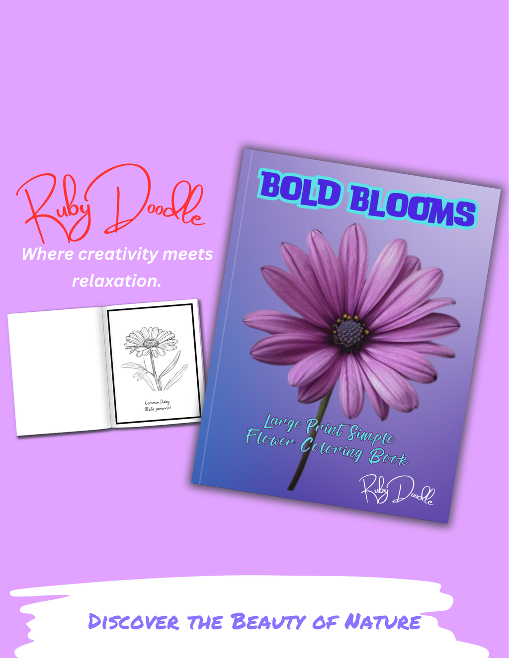 Bold Blooms: Large Print Coloring Book - Digital & Print