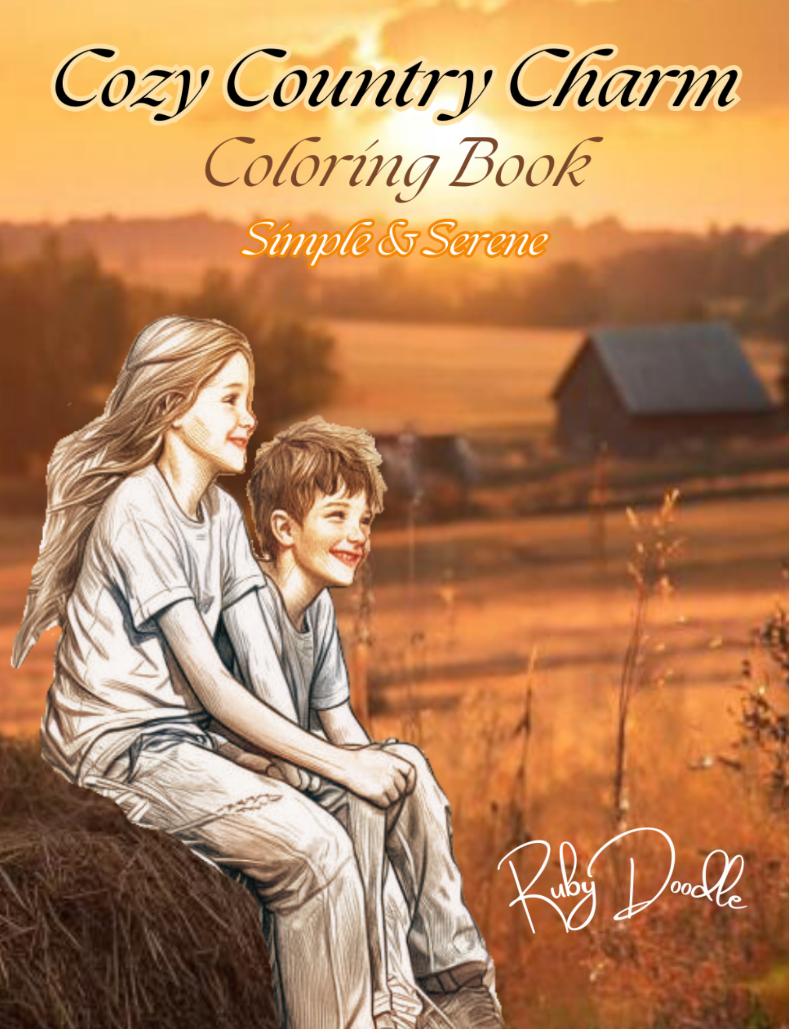 Cozy Country Charm Coloring Book: Simple and Serene Escape to Peaceful Settings - Print