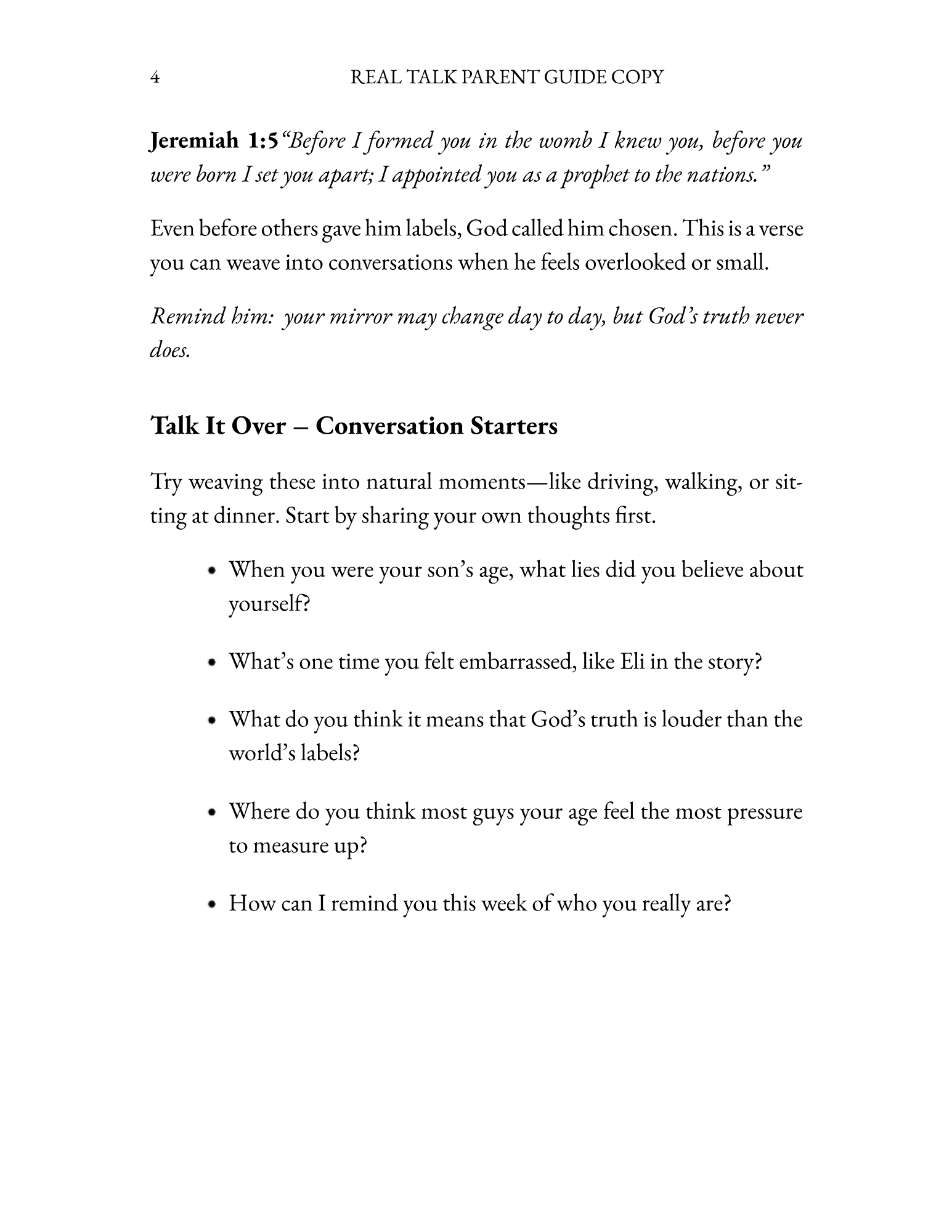 Real Talk Parent Guide