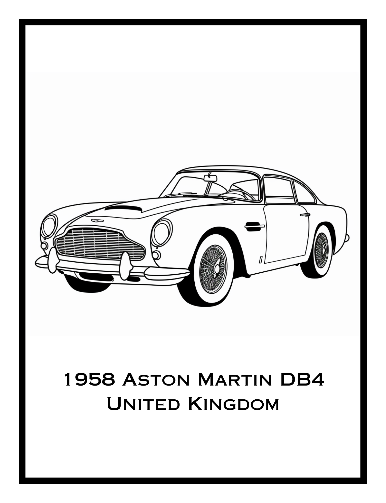 Classic Cars Around the World: A Coloring Book for Classic Car Enthusiasts - Print