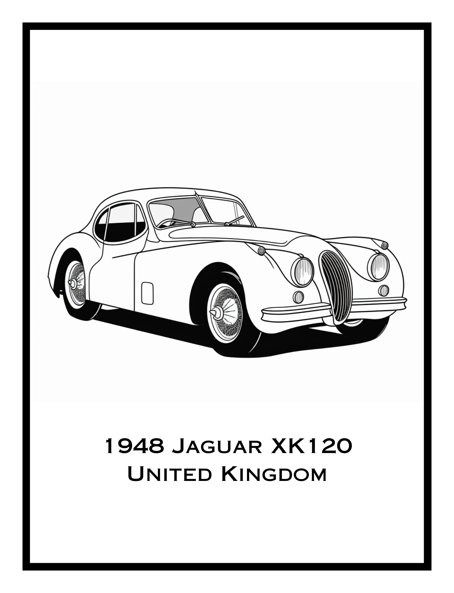 Classic Cars Around the World: A Coloring Book for Classic Car Enthusiasts - Print