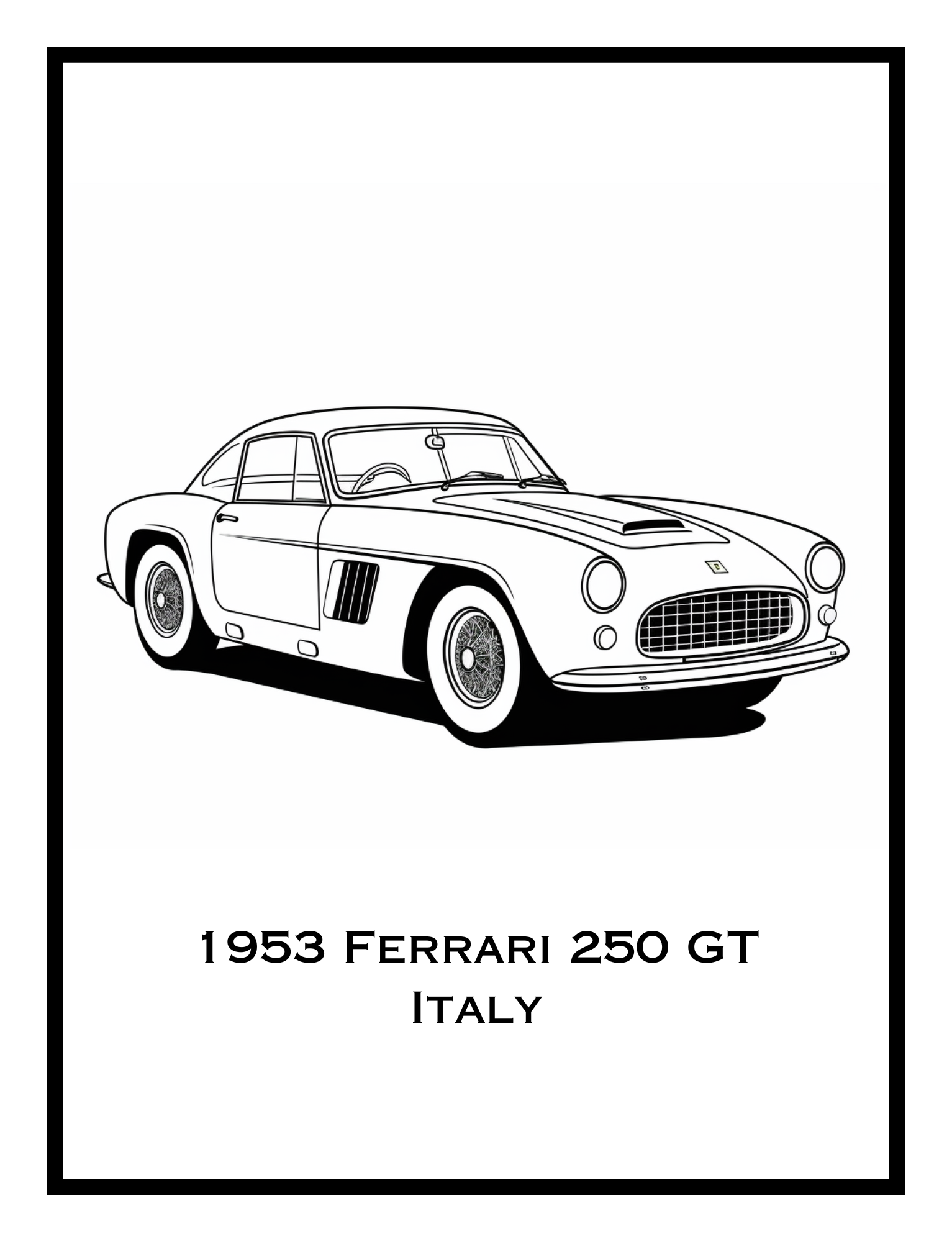 Classic Cars Around the World: A Coloring Book for Classic Car Enthusiasts - Print