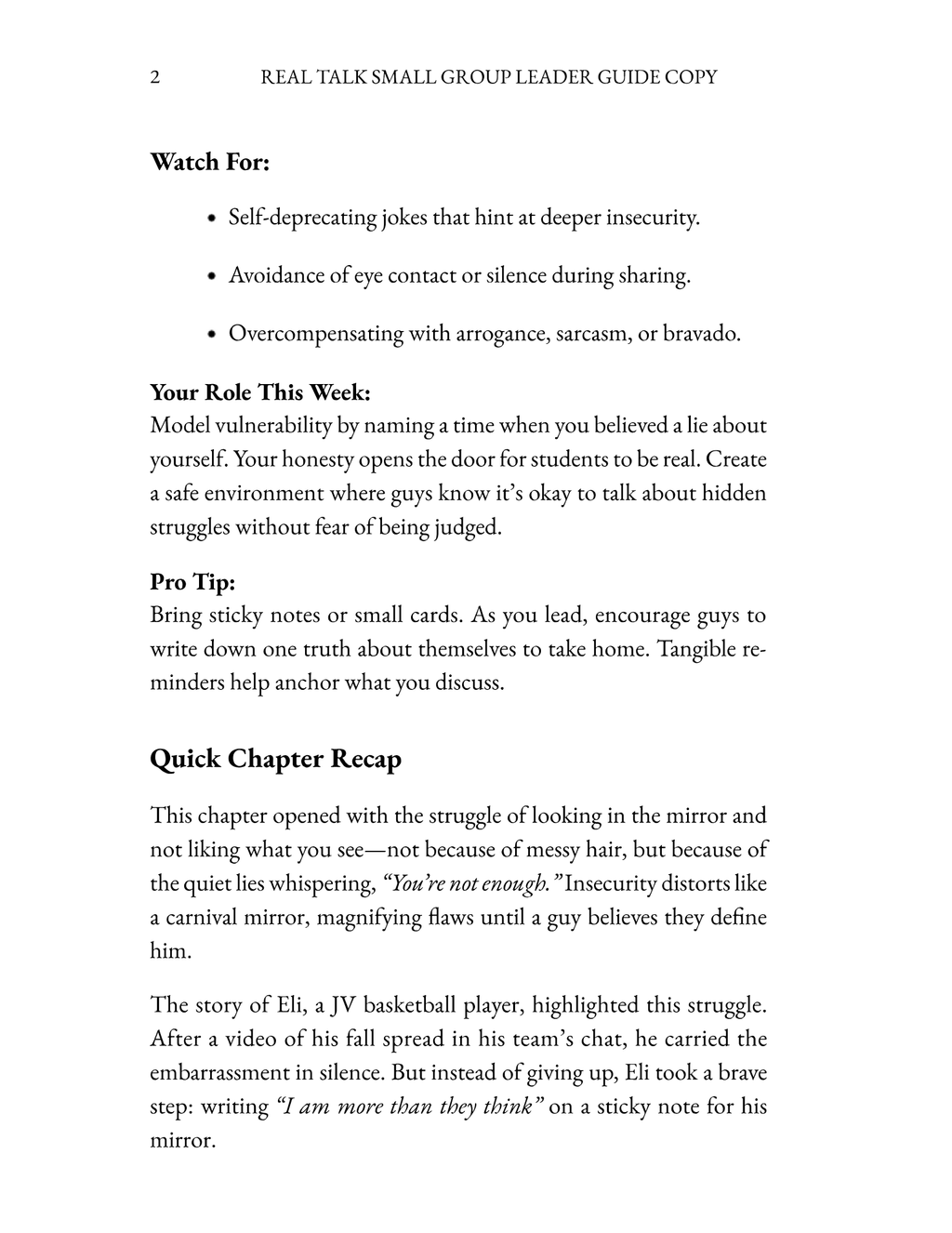 Real Talk Small Group Leader Guide - Print