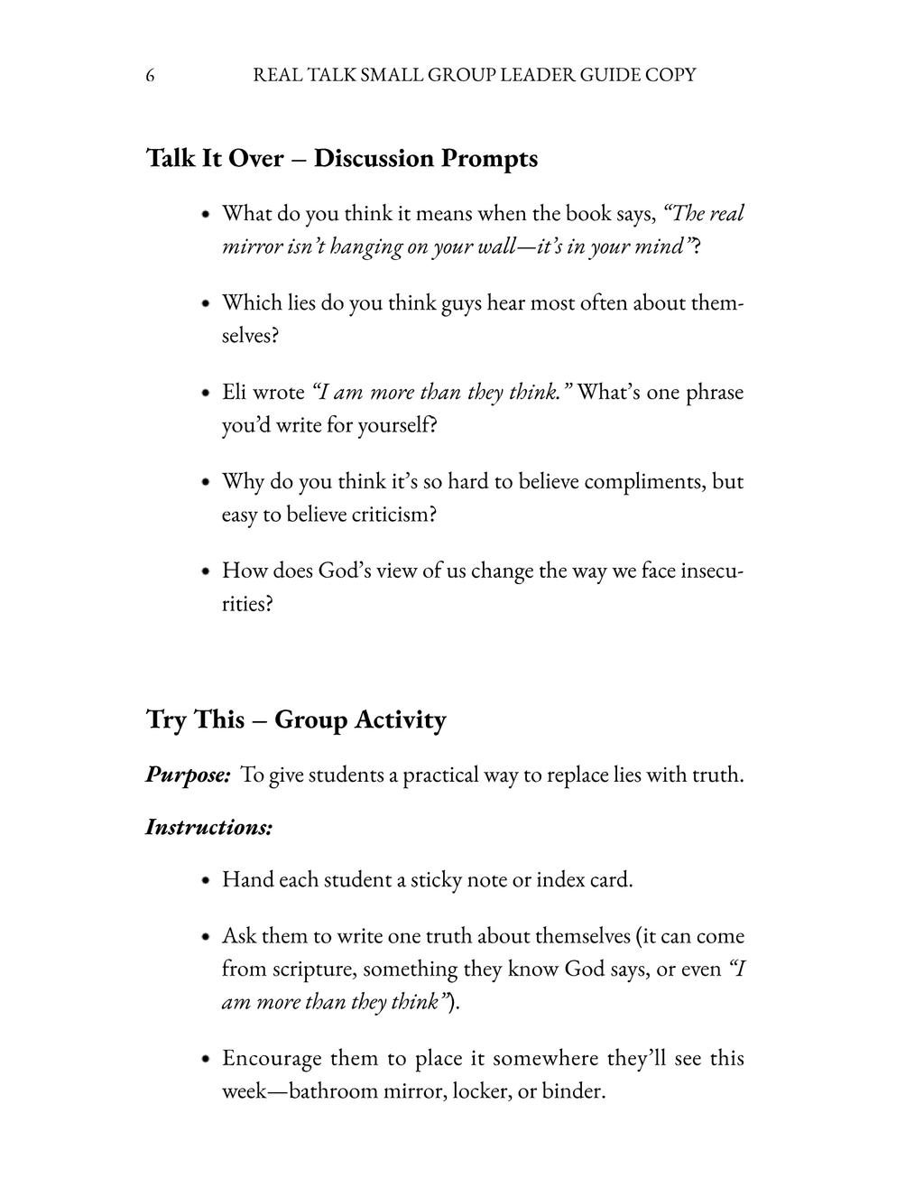 Real Talk Small Group Leader Guide - Print