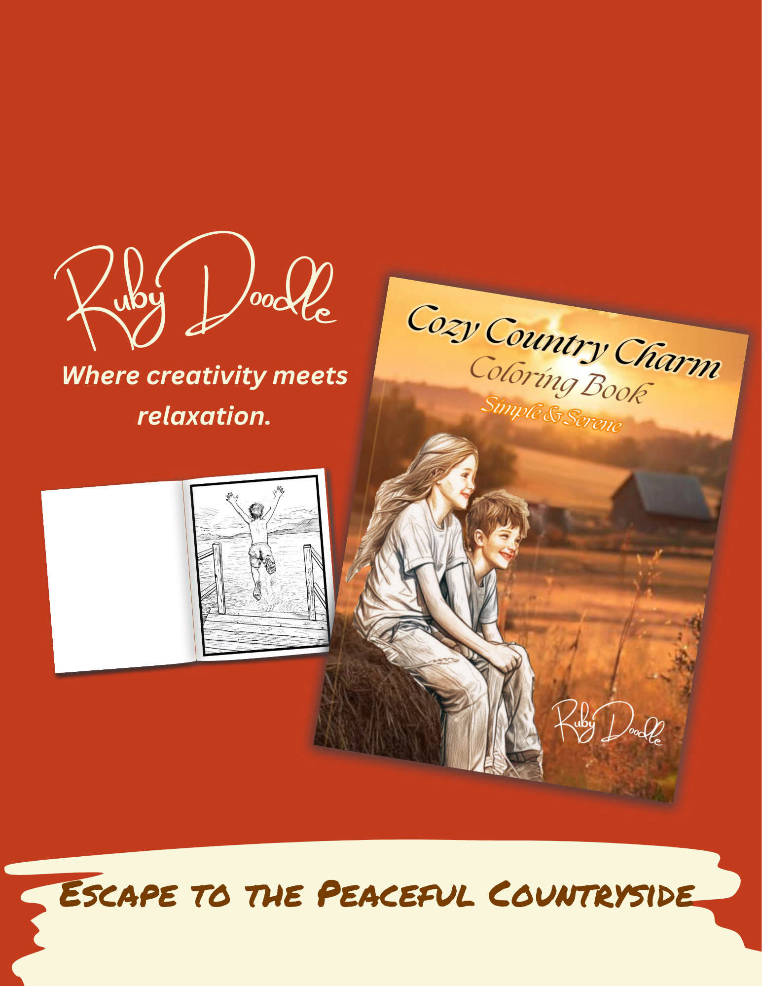 Cozy Country Charm Coloring Book - Digital & Print