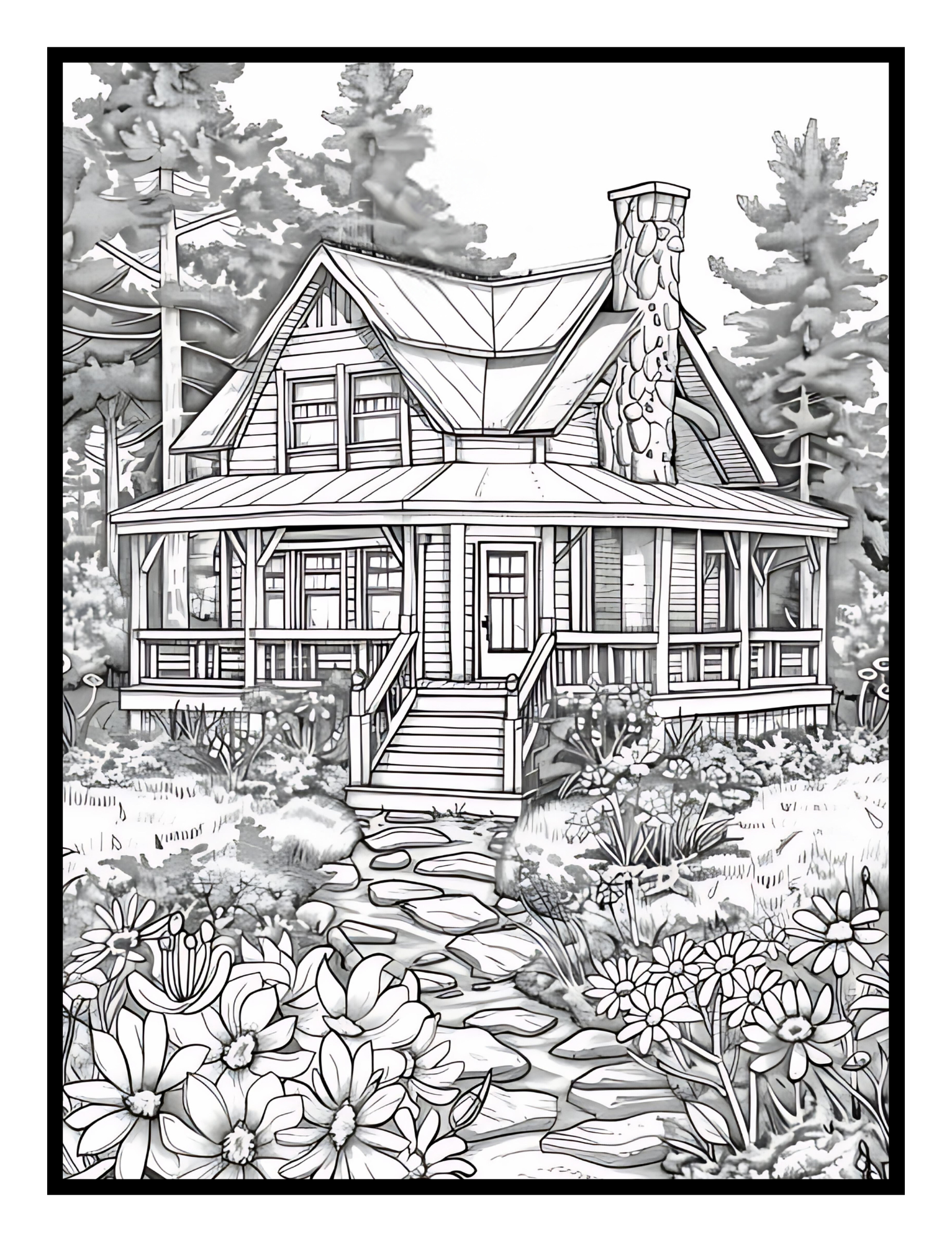 Cozy Country Charm Coloring Book: Simple and Serene Escape to Peaceful Settings - Digital Pages