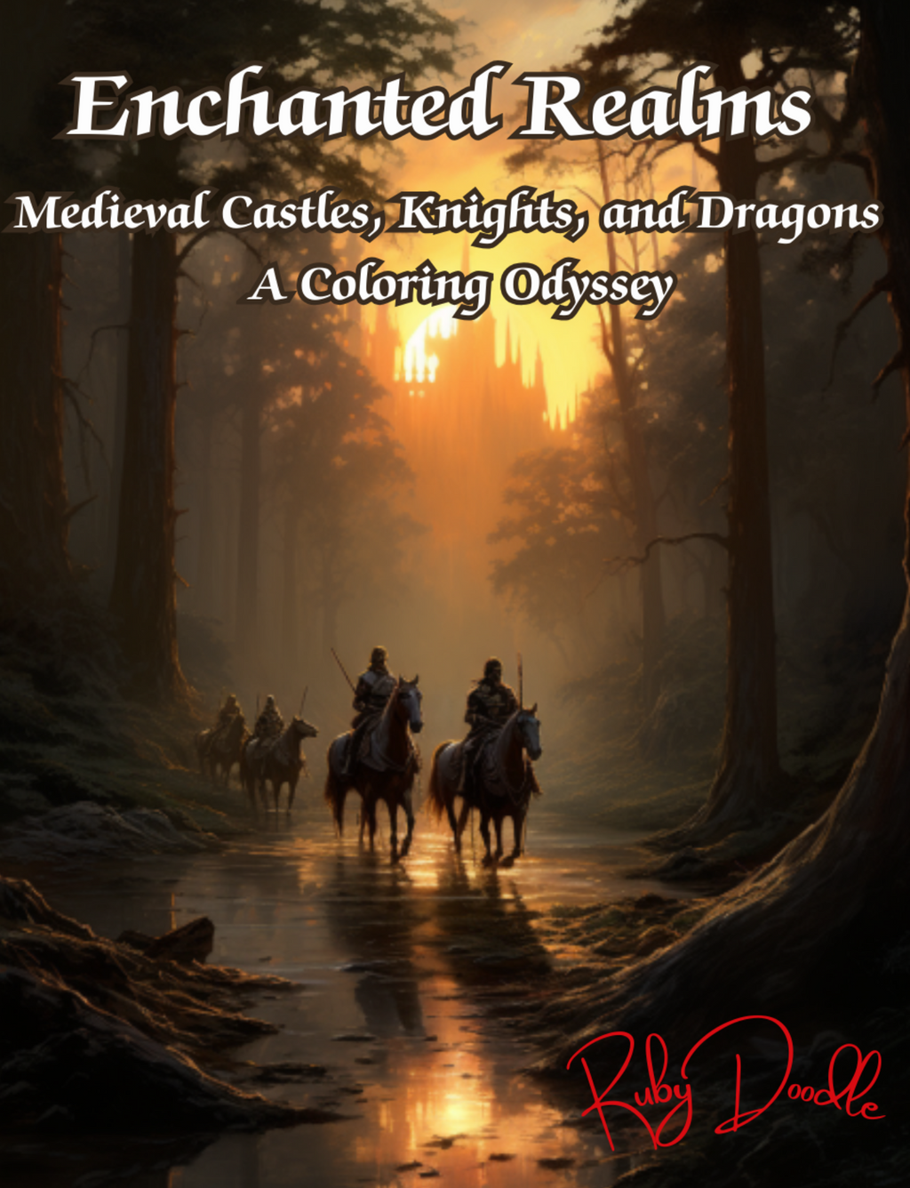 Enchanted Realms: Medieval Castles, Knights, and Dragons – A Coloring Journey - Print