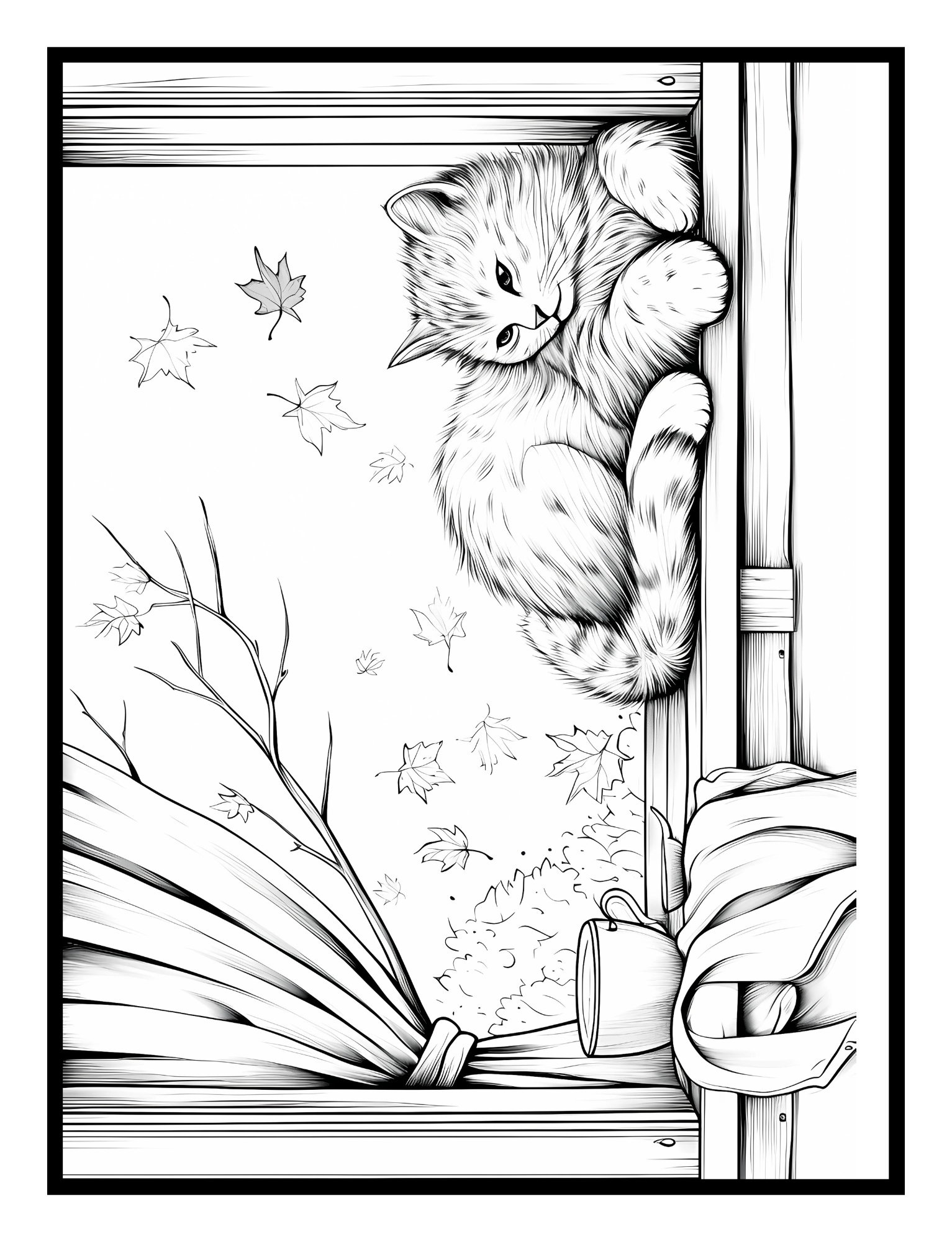 Falling Leaves and Cozy Scenes: A Coloring and Activity Tribute to the Autumn Season - Print