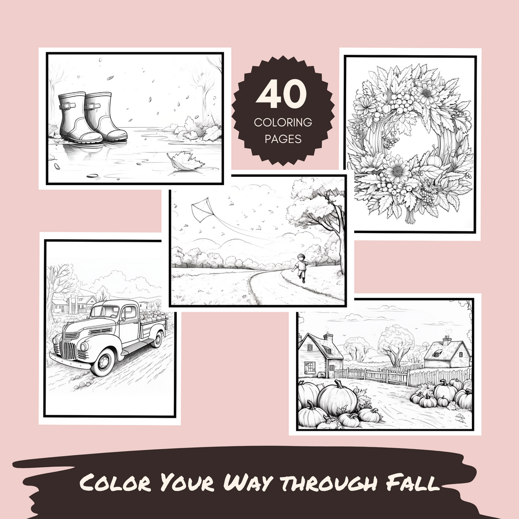 Falling Leaves and Cozy Scenes: A Coloring and Activity Tribute to the Autumn Season - Print