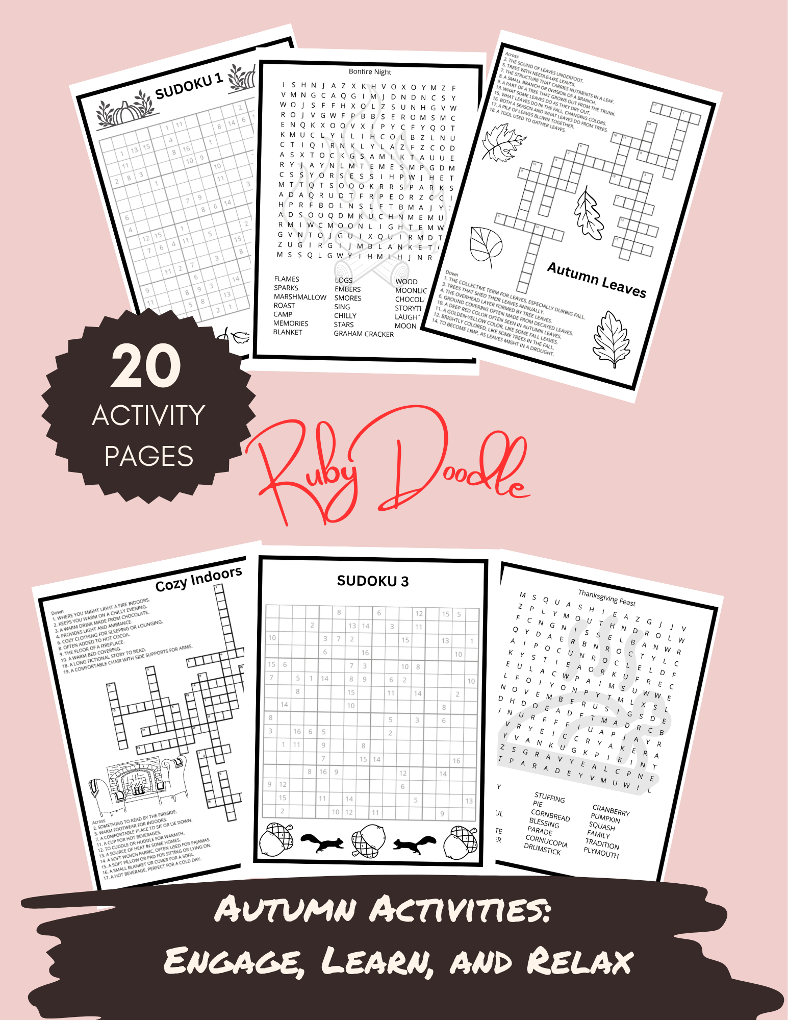 Falling Leaves and Cozy Scenes: A Coloring and Activity Book - Digital & Print