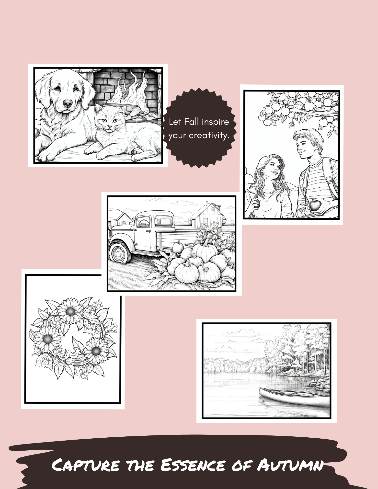 Falling Leaves and Cozy Scenes: A Coloring and Activity Book - Digital & Print