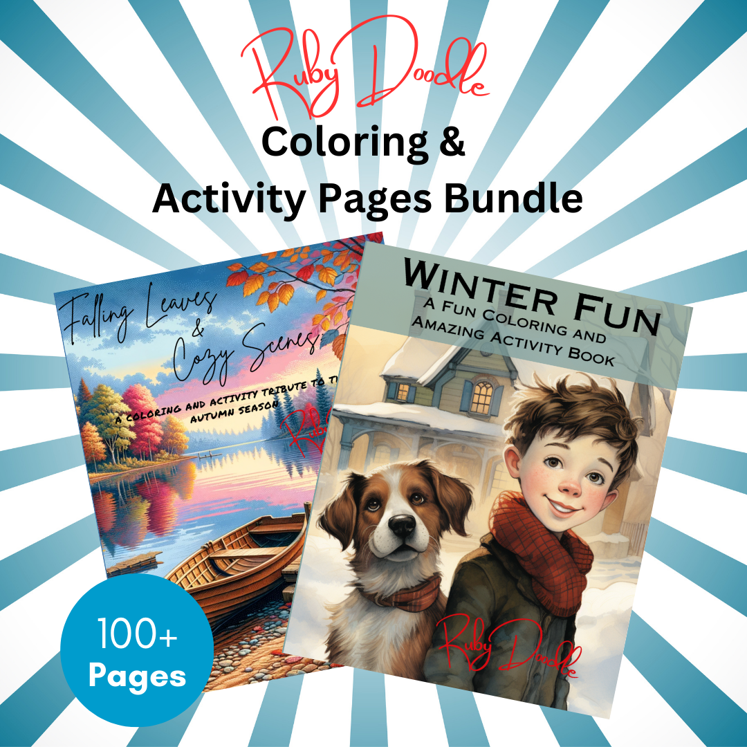 Digital Bundle - Seasonal Coloring & Activity Books:  Falling Leaves & Winter Fun