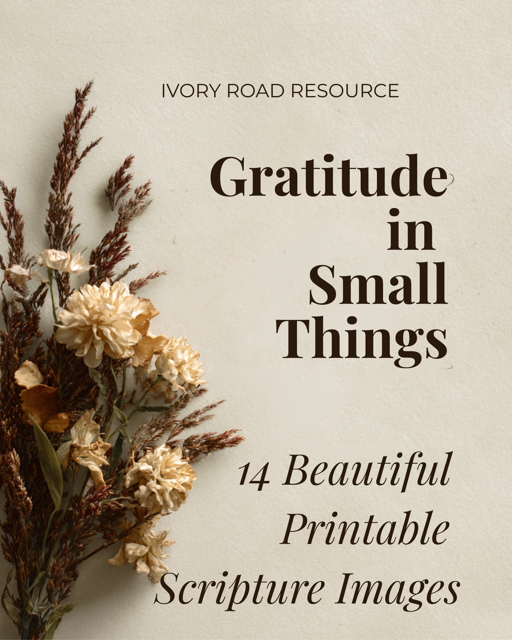 Gratitude in Small Things – 14-Day Guided Journal (PDF) + Printable Scripture Art - Seeing God in the Ordinary, One Day at a Time