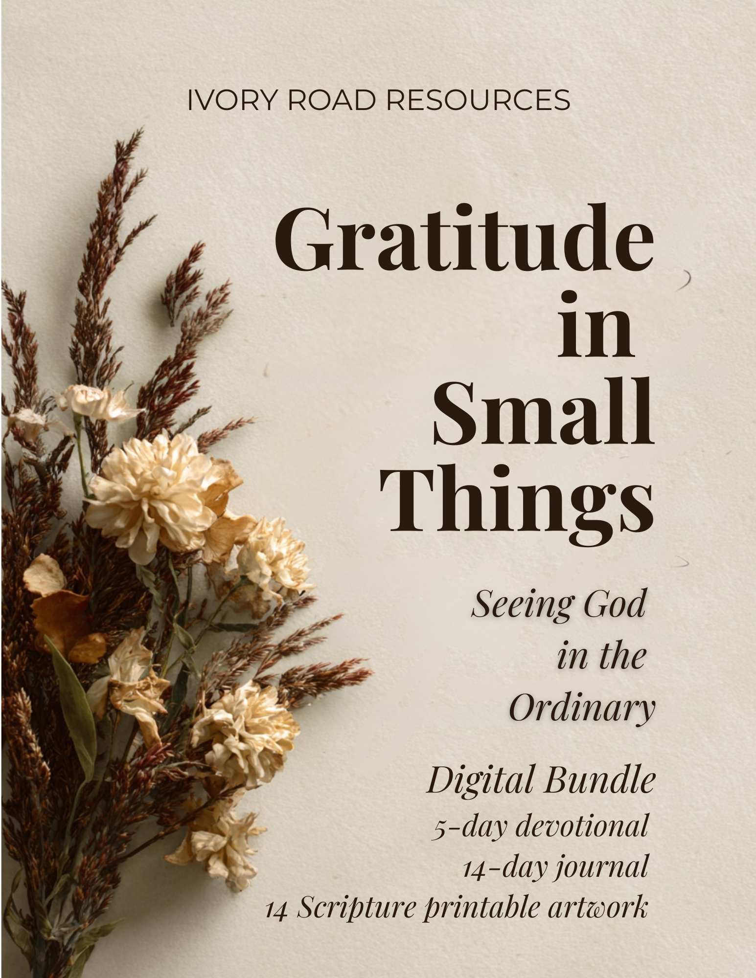 Gratitude in Small Things – Devotional, Journal, and Scripture Art Bundle - Digital PDF — Instant Download