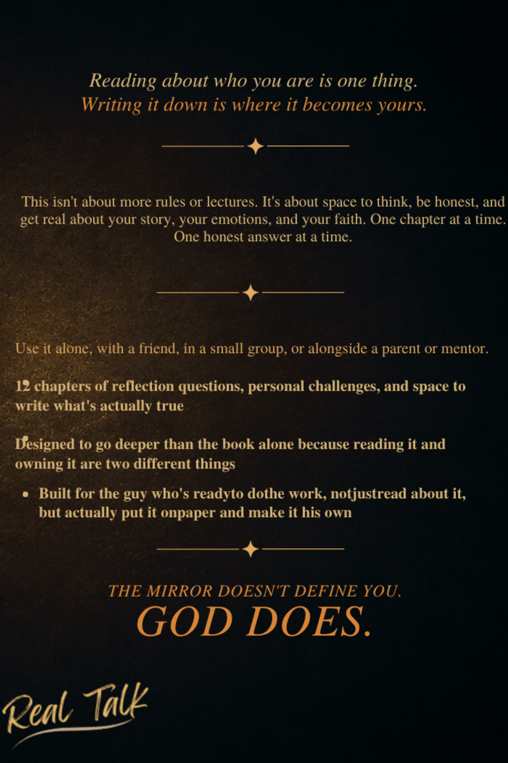 Real Talk: Becoming Who God Made You to Be Workbook - Print