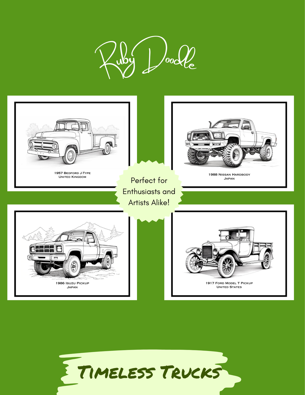 The Pickup Truck Coloring Book - Digital & Print