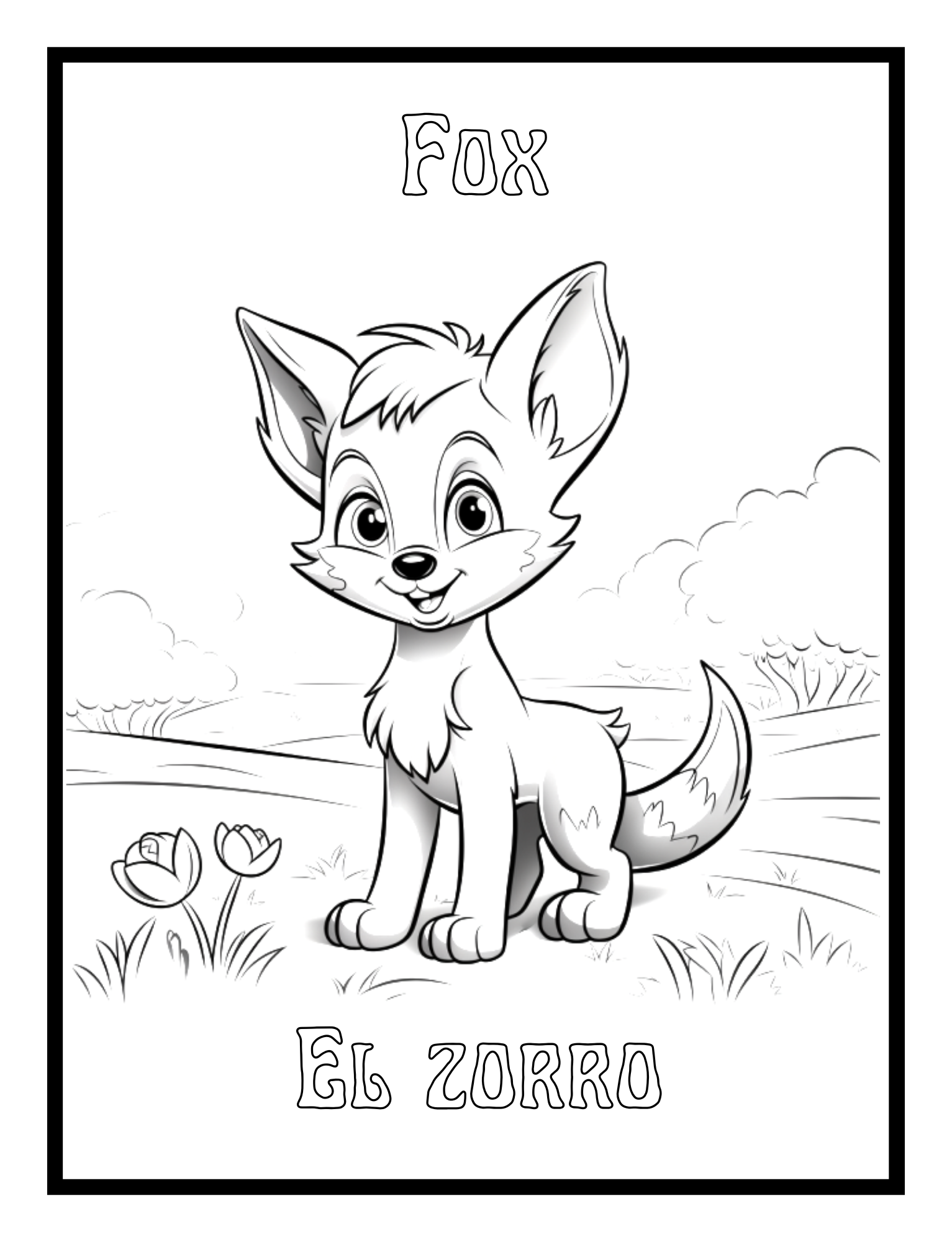 Toddlers Animal Coloring Book: Fun and Educational Bilingual English–Spanish - Print