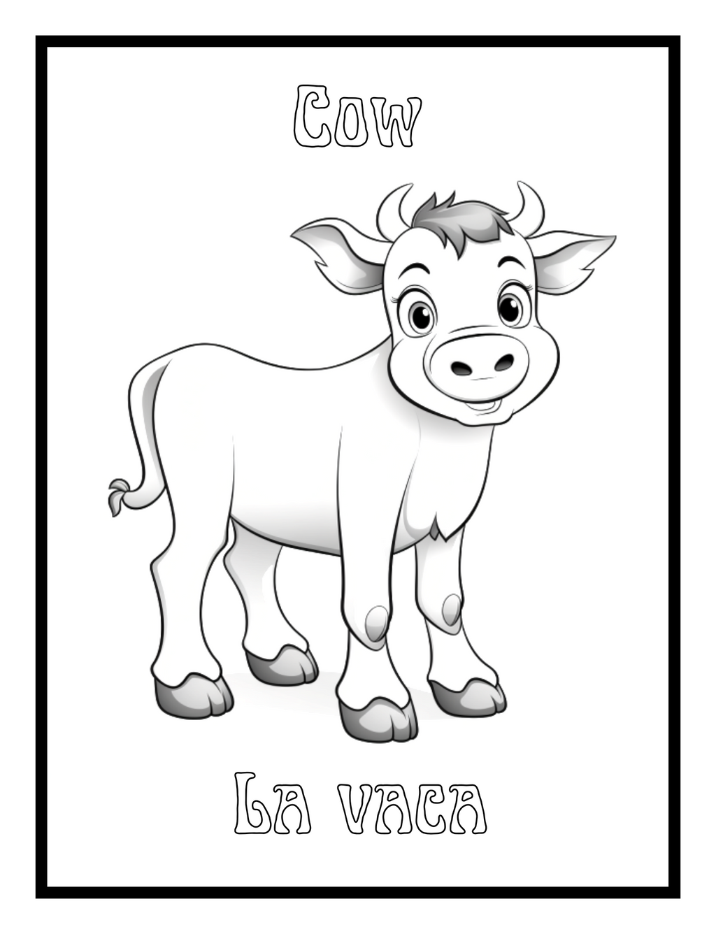 Toddlers Animal Coloring Book: Fun and Educational Bilingual English–Spanish - Digital Pages