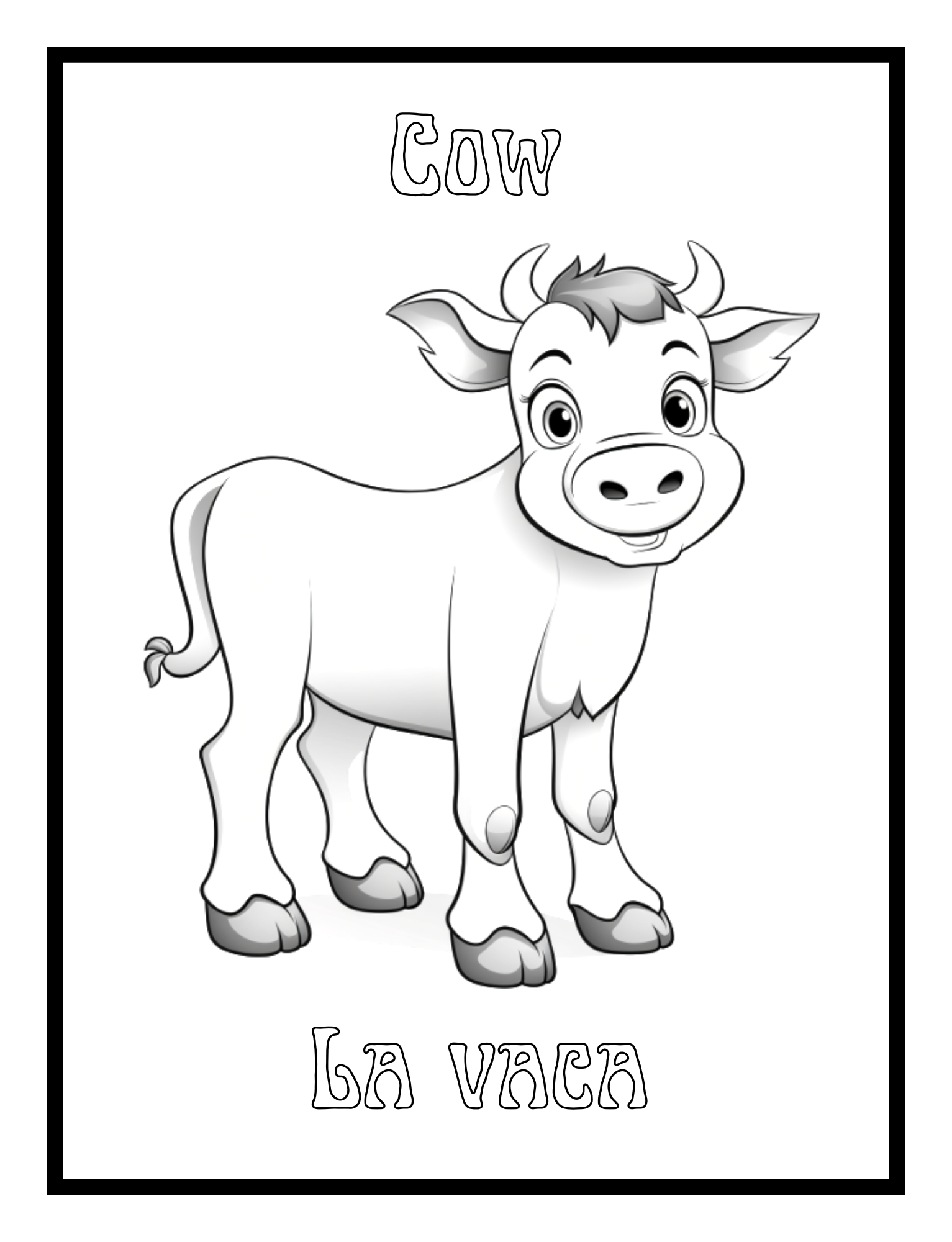 Toddlers Animal Coloring Book: Fun and Educational Bilingual English–Spanish - Print