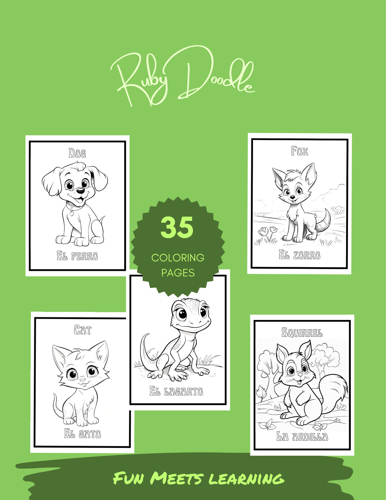 Toddlers Animal Coloring Book: English–Spanish - Digital & Print