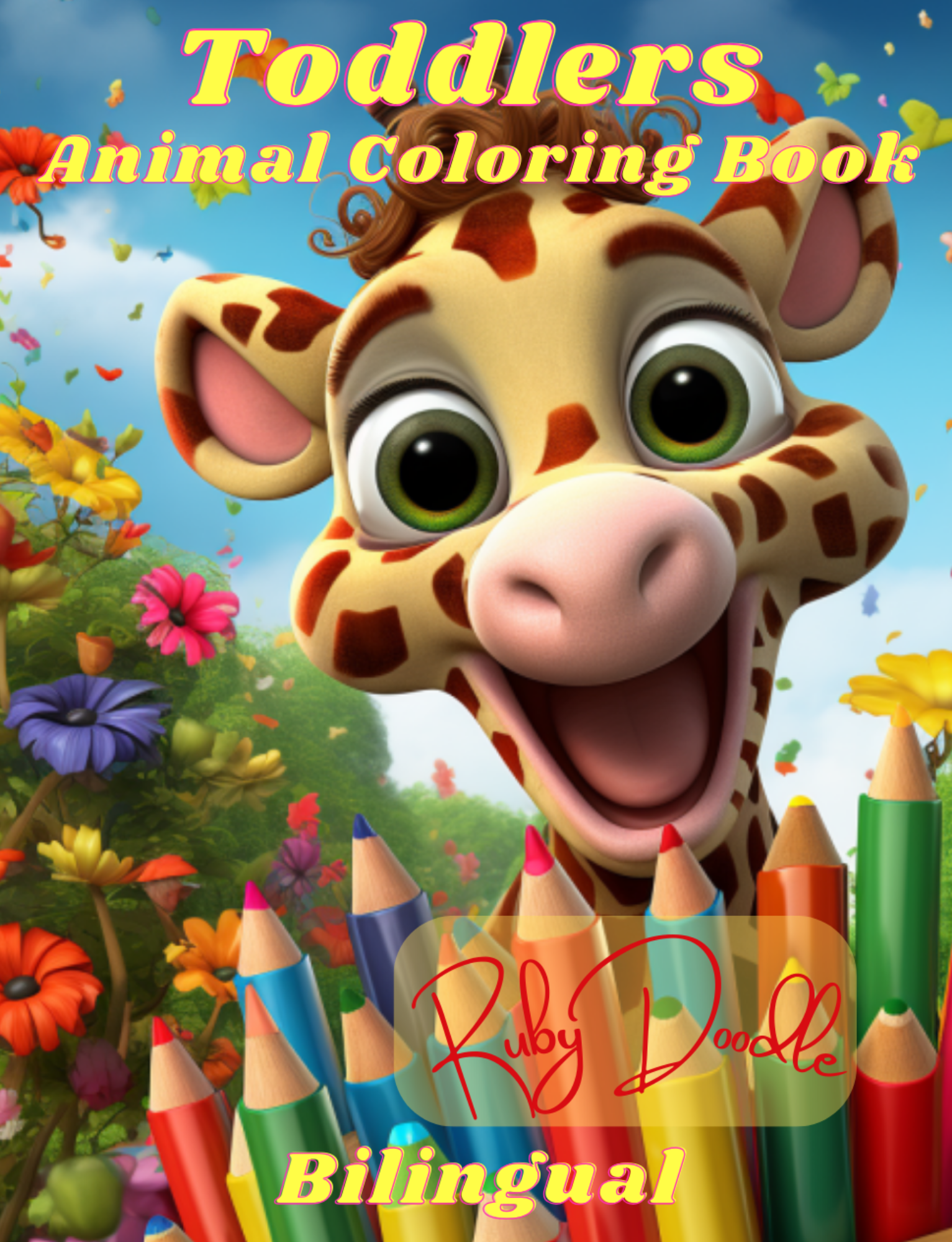 Toddlers Animal Coloring Book: Fun and Educational Bilingual English–Spanish - Print