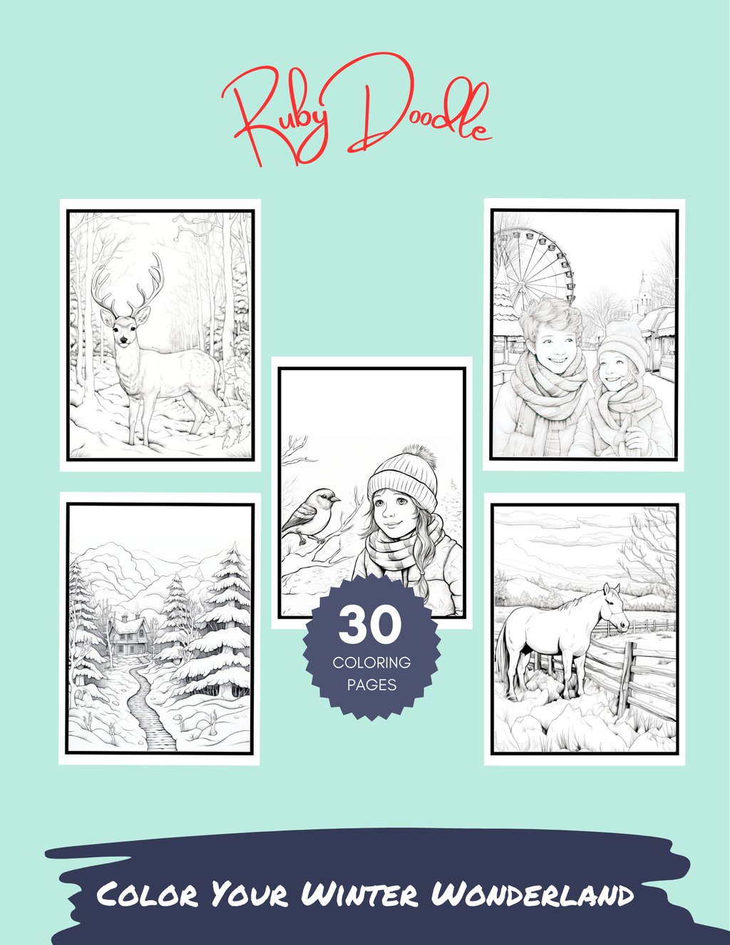 Winter Fun Coloring and Activity Book - Digital & Print