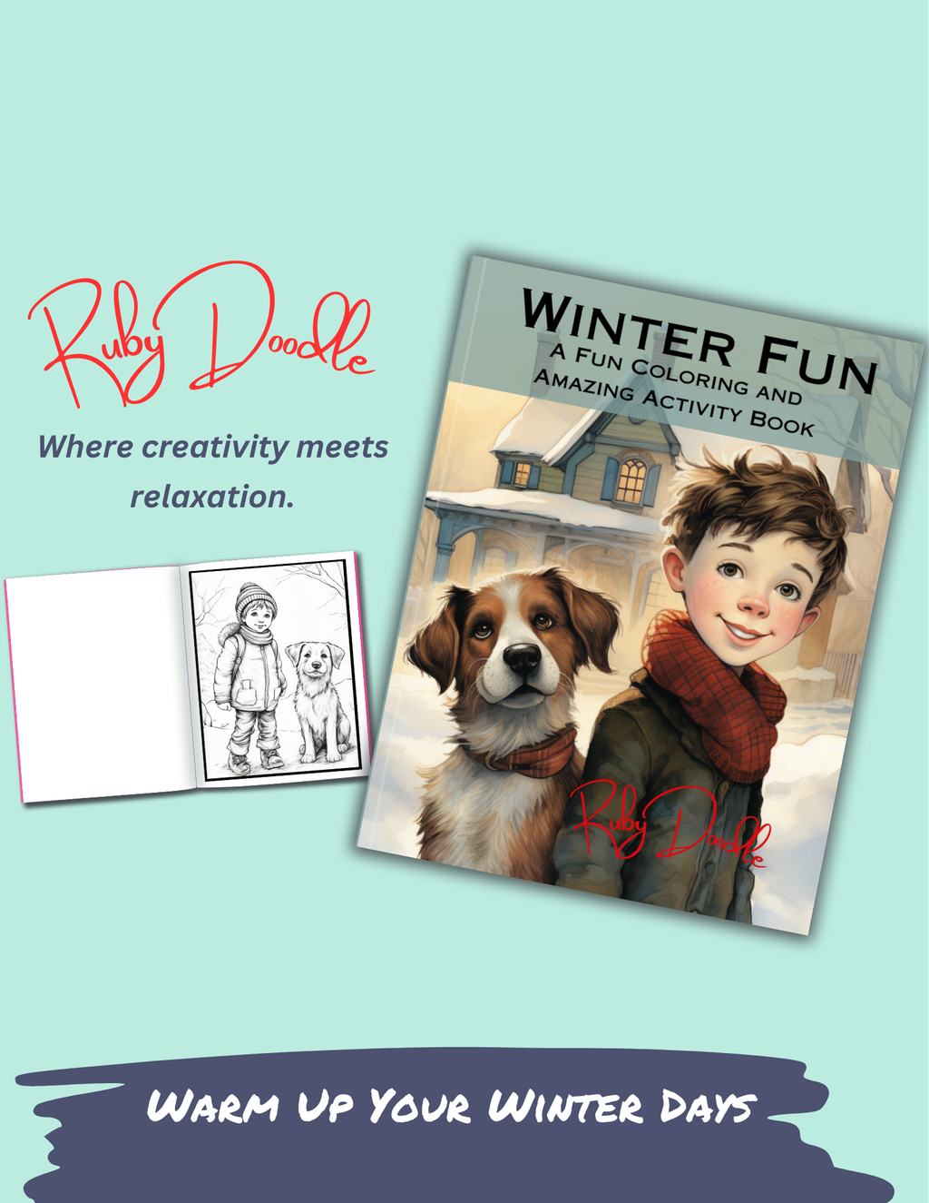 Winter Fun Coloring and Activity Book - Digital & Print