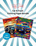 Classic Cars & Pickup Truck Coloring Pages digital bundle cover