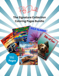 The Signature Collection coloring pages digital bundle cover - cars, trucks, blooms and more