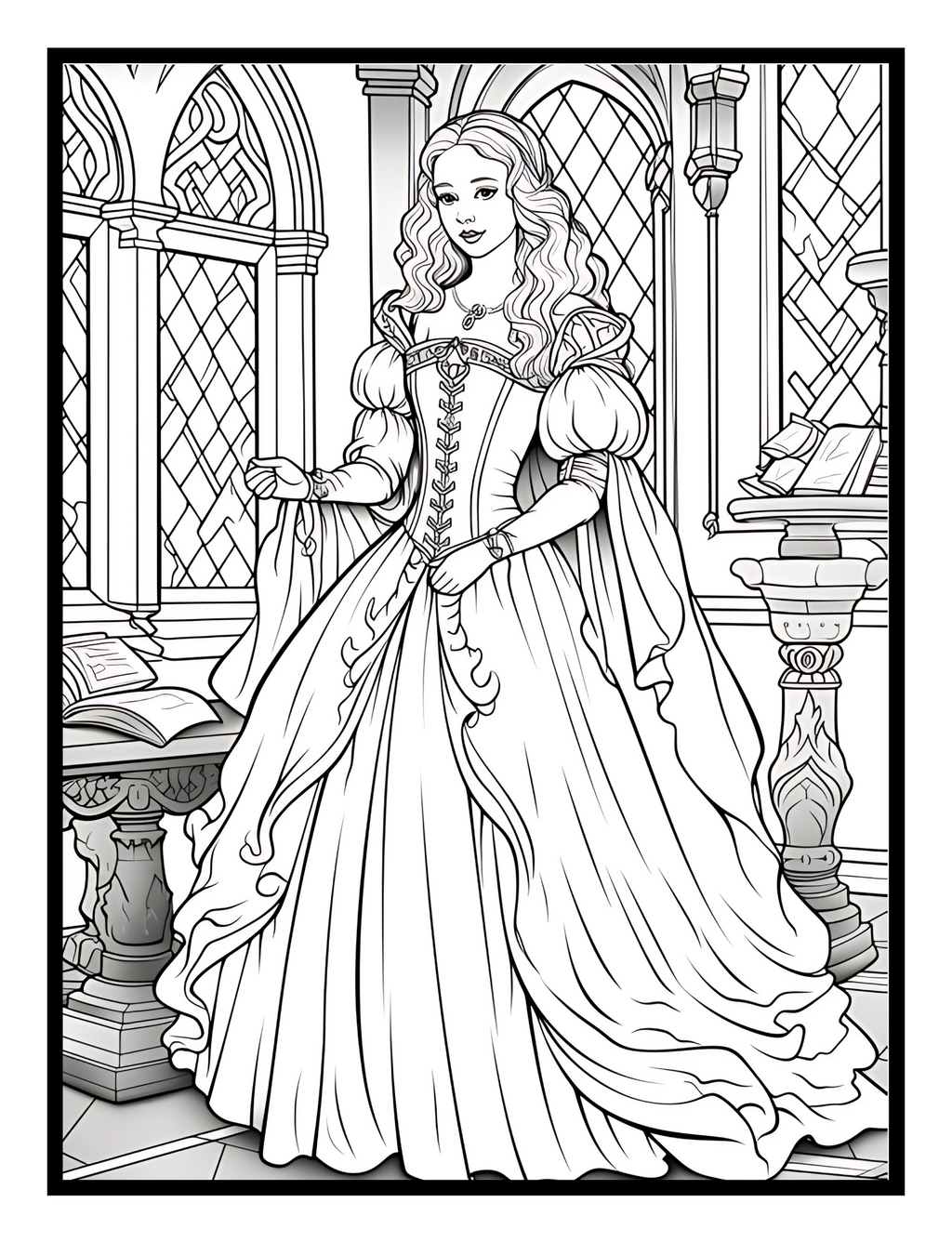 Enchanted Realms: Medieval Castles, Knights, and Dragons – A Coloring Journey - Print
