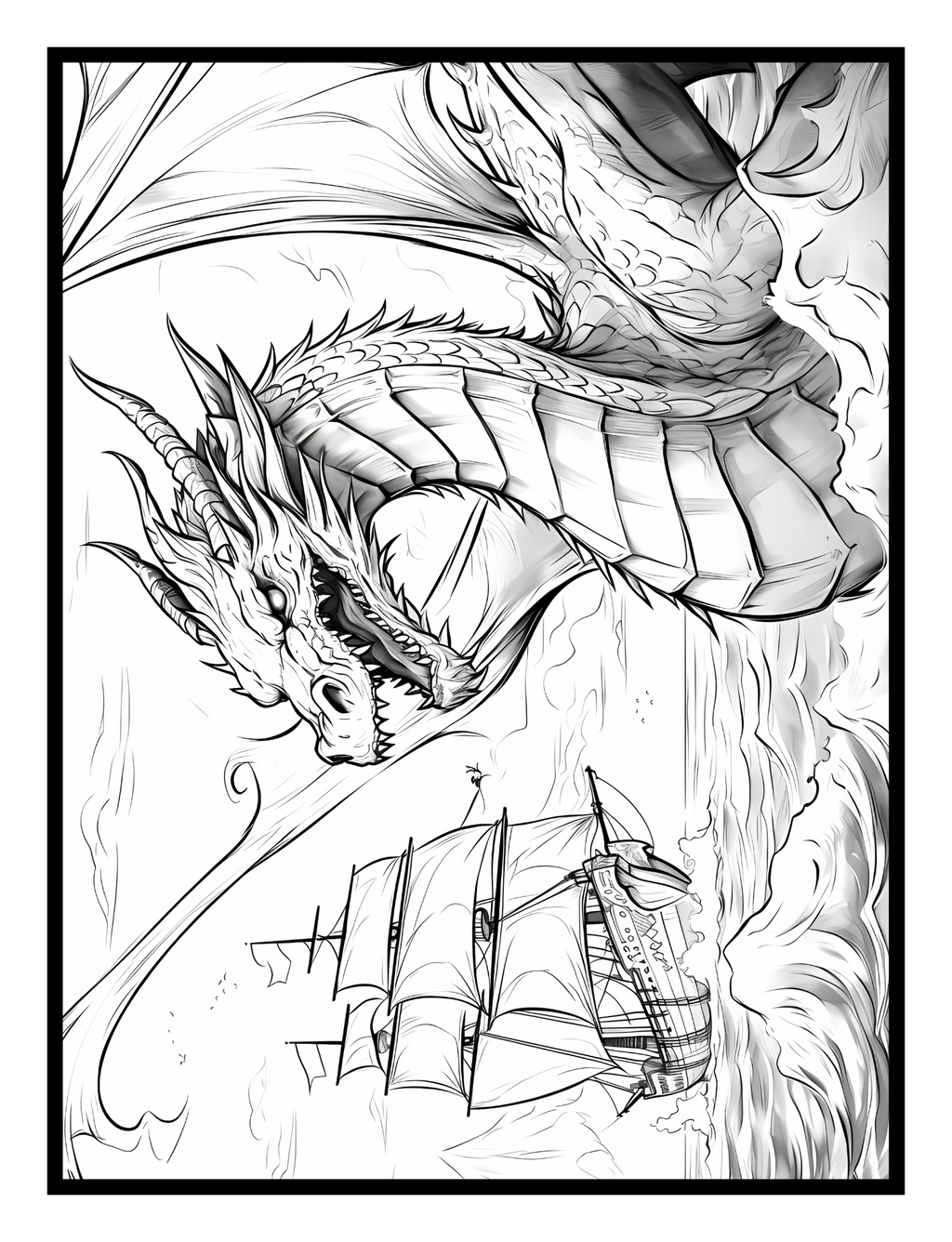 Enchanted Realms: Medieval Castles, Knights, and Dragons – A Coloring Journey - Print