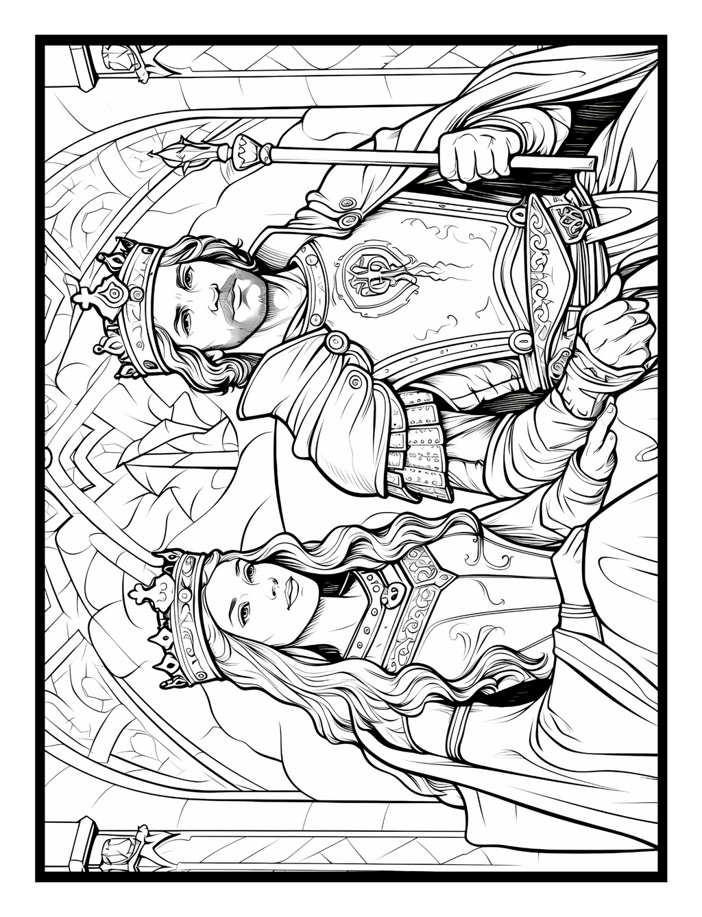 Enchanted Realms: Medieval Castles, Knights, and Dragons – A Coloring Journey - Print